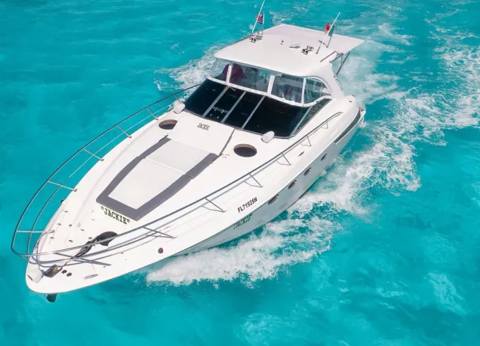 Cruise in Style & Sophistication Aboard the 55’ "Jackie" Motor Yacht In Cancún
