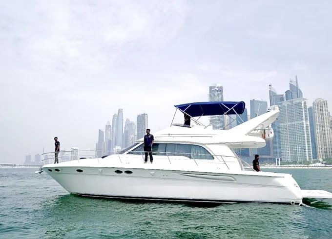Dubai Yacht Rental 🐬 –  50ft Premium Luxury Yacht Charter for 15 Guests
