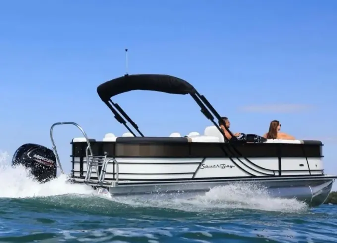 2025 South Bay Tritoon with 150 Hp Mercury and Power Bimini in Cape Coral