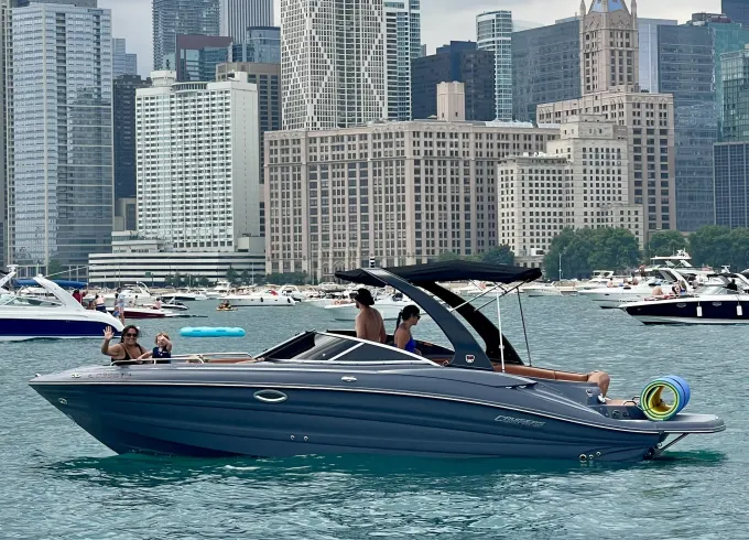 Sleek 29ft Sport Cruiser | Skyline, Sunset & Playpen | Captain & Fuel Incl.
