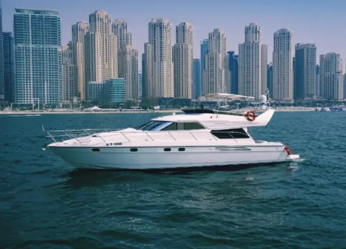 Luxury 60ft Majesty Yacht in Dubai Marina — Perfect for Parties & Celebrations