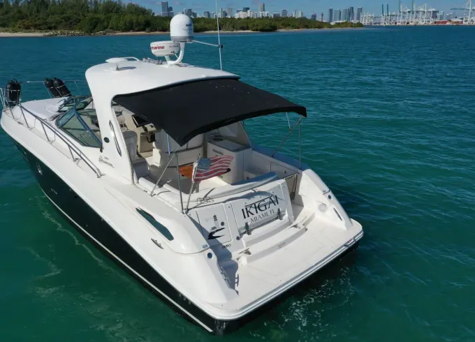 Captained 35' Sea Ray -  dog friendly - pick up in Miami Beach Marina