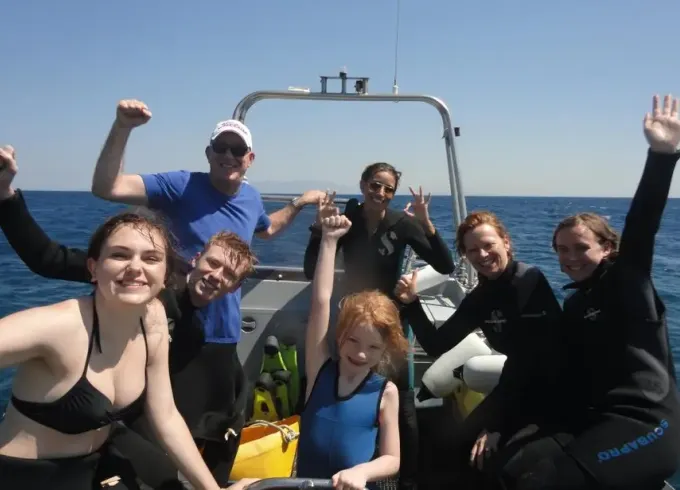 Boat Diver course on 26' RIB in Mykonos