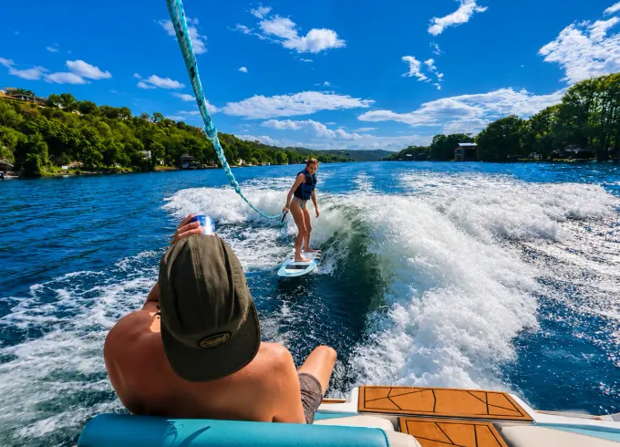 Lake Austin Wake Surf Charter | Captain, Fuel & Gear Included - 22' Tige Wakeboa