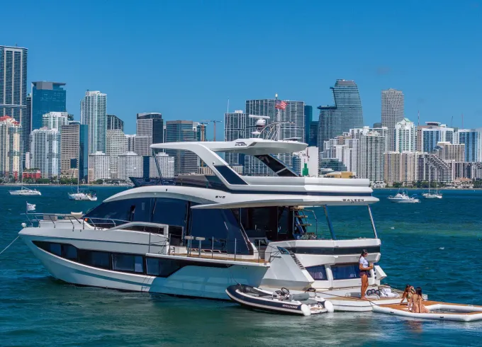 Luxurious 68ft Galeon Fly with tons of water toys serving Florida and Bahamas