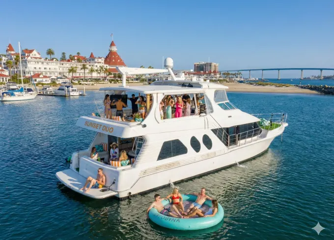 62' 🥳#1 Party Deck 🎤Karaoke 💃Dance Floor 🏈TVs 👙Swim 🍩Floaty 🤩13Pax 📍SD