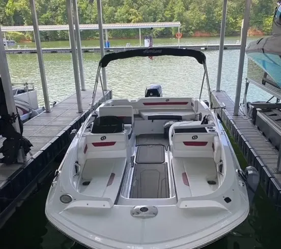 Beautiful Hurricane SunDeck Sport 185 OB available at Tims Ford Lake