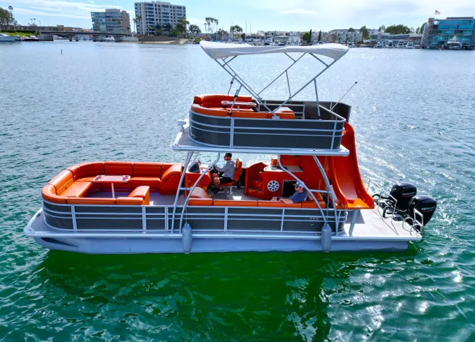 Double Decker Pontoon Boat With Slide- 33'(MAP24-0068)