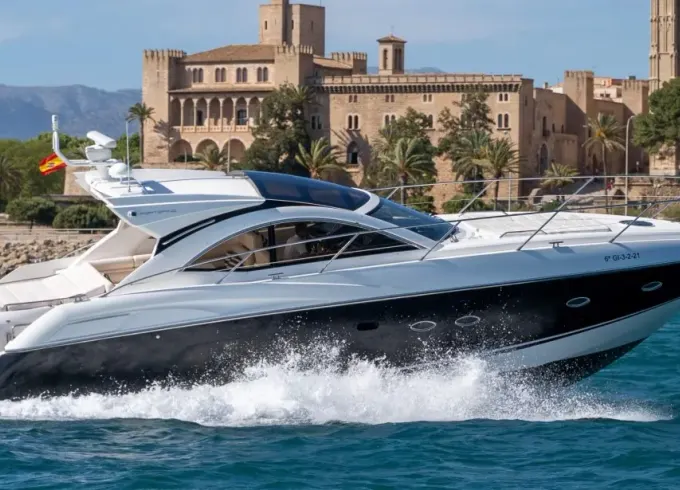 48ft Sunseeker Portofino Yacht boarding in Antibes, Cannes, St Tropez or Monaco