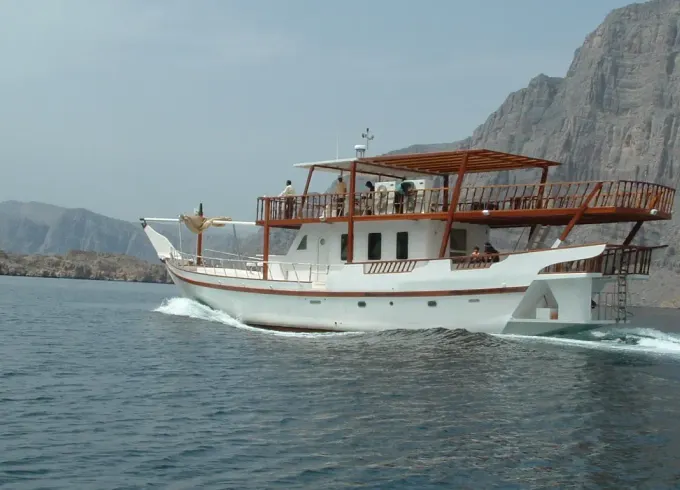 Musandam overnight on AC SINDBAD Double Deck Dhow