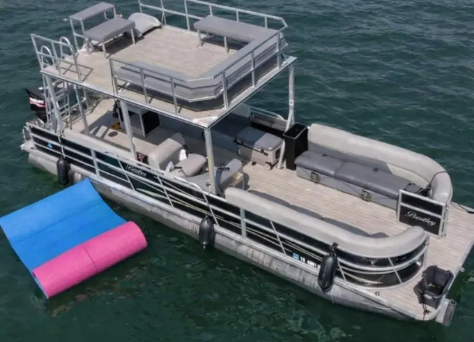Double Deck Party Pontoon with Slide in Austin