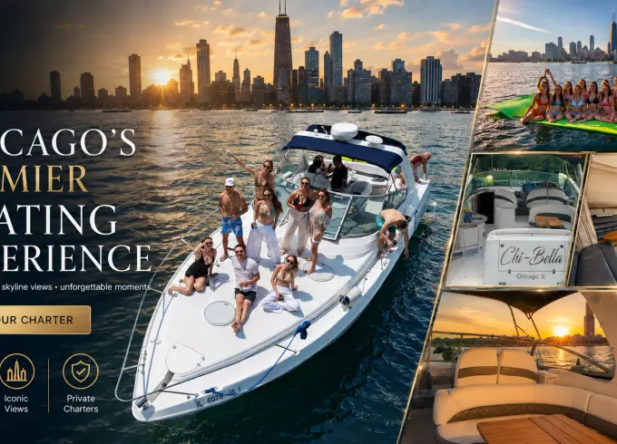 41' Luxury Four Winns Vista Yacht Charter in Chicago | Playpen & Skyline Cruises