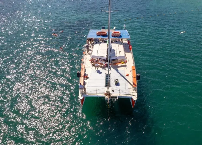 65 People - All inclusive service aboard the 65ft Power Catamaran