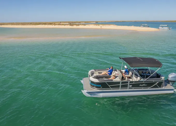 Pontoon Boat Rental in Ria Formosa, Faro, Algarve Portugal