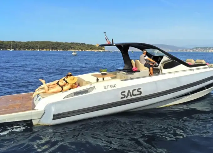 40ft Sacs Rebel RIB boarding in Antibes, Cannes, St Tropez or Monaco