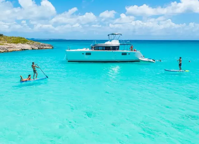 St. Martin Private Boat Tour with Lagoon 450 Cruising Catamaran
