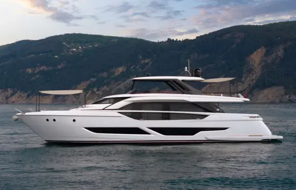 Elegant 86ft Ferretti Power Mega Yacht Charter in Portofino, Liguria