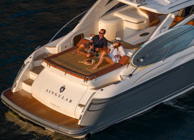 Afternoon Private Tour with Golden Hour Sunset Aboard Princess V 48 Motor Yacht