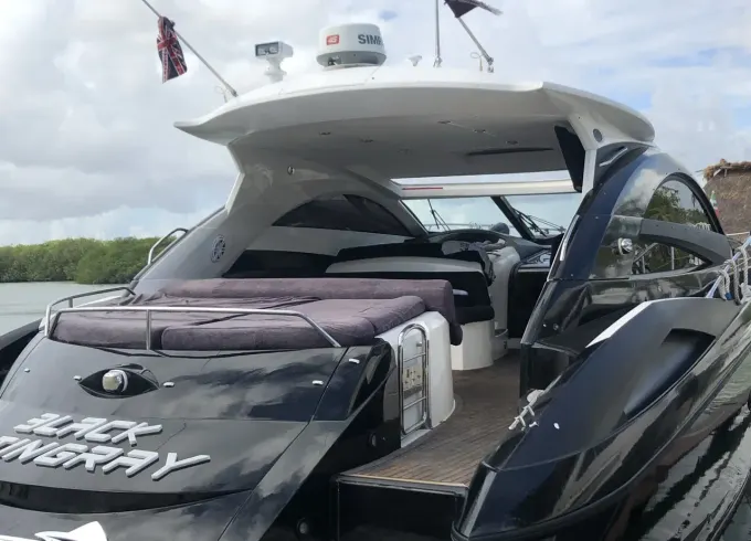 Luxury black Sunseeker 64 Yacht for Charter in Cancún, Mexico