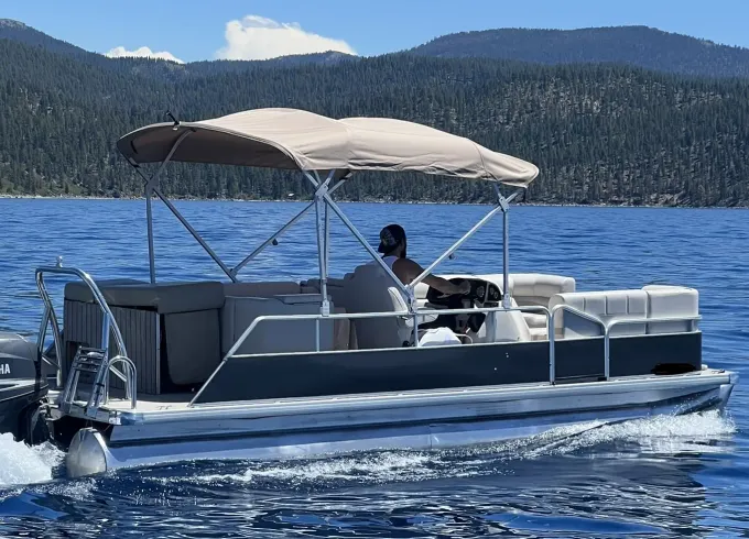 Explore Lake Tahoe in our Luxury Godfrey Sweet Water Pontoon Boat