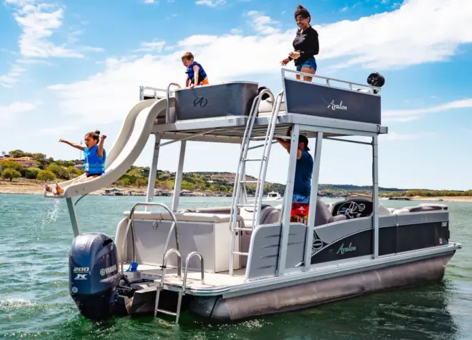 #1 Avalon Double Decker Tritoon On Lake Travis