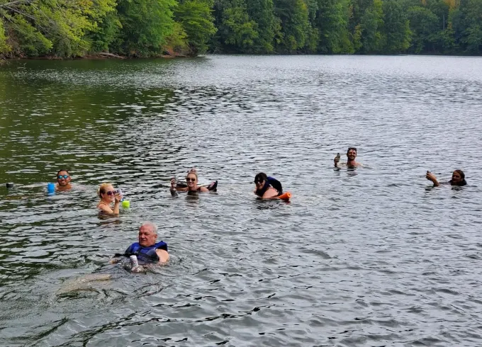 Cruise, swim, party and enjoy on a 2023 Tritoon on Lake Norman!