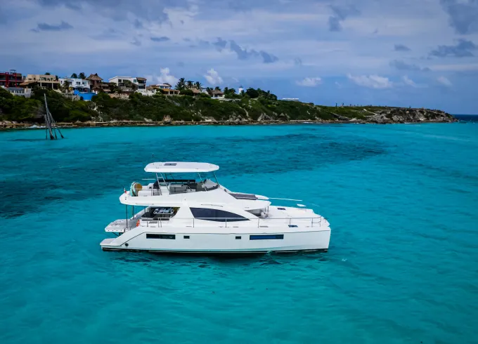 Luxury 51’ Leopard Catamaran, Cancún to Isla Mujeres with gourmet chef