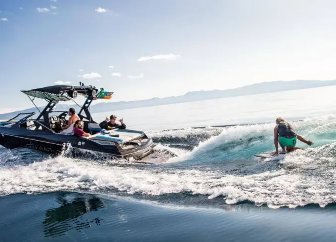 North Lake Tahoe Watersports with Captain and coach on Mastercraft X30 Wakeboat
