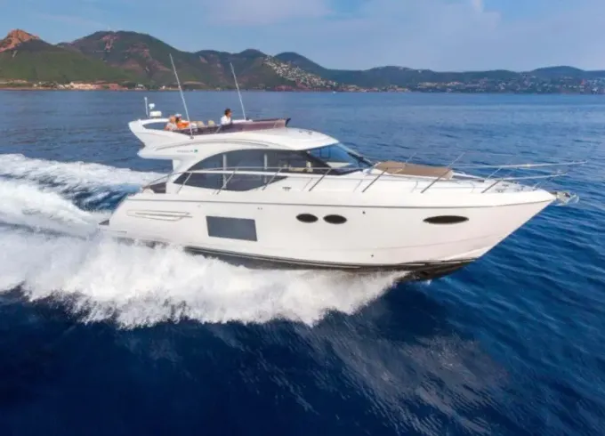 Princess 49 Fly Yacht boarding in Antibes, Cannes, St Tropez or Monaco