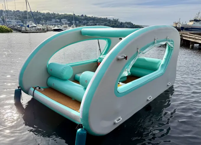 Cruise Lake Union on Fun 15ft Electric Inflatable Boat, No Experience Needed!