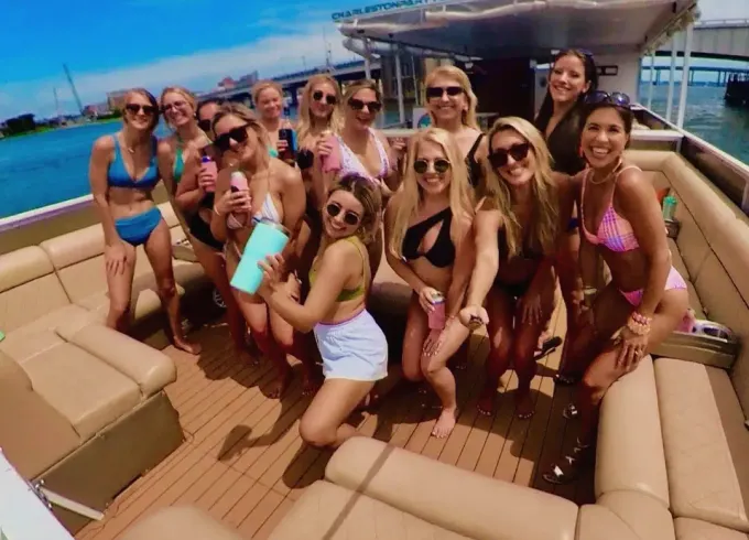 **Charleston's #1 Bachelorette PARTY boat Beach, Sun and Fun! Floats included**