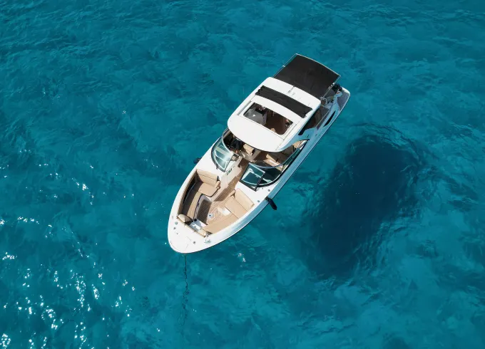 Explore Ayia Napa coastline and Blue Lagoon with luxury Bowrider Sea Ray SLX350