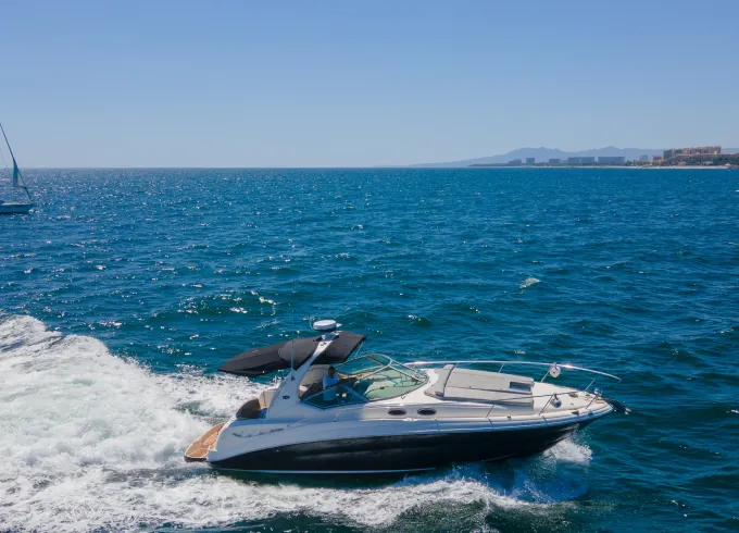 Lovey SeaRay 34 ft Yacht for a day at the Pacific Ocean.