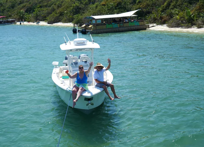 Snorkel, Sandbar, and Fish on a Cobia 28 Center Console with Captain Brad