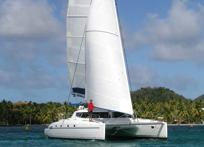 Rent a snow-white yacht for two hours! 46ft Fountaine Pajot Catamaran