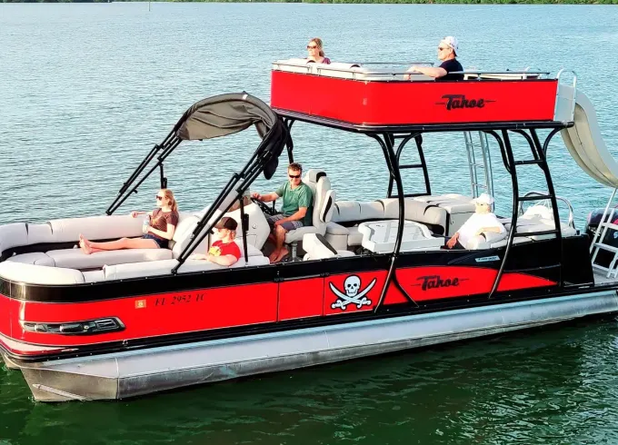 Embrace your inner Pirate on the Funship Pontoon with a slide!