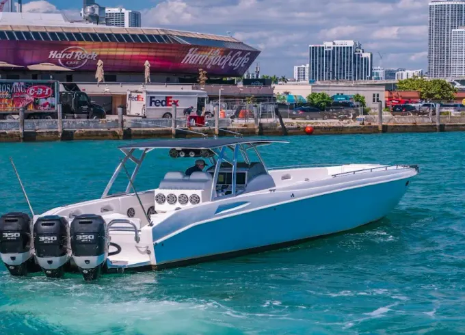 Experience Miami’s 53ft Scarab Thrill fits up to 13 people!
