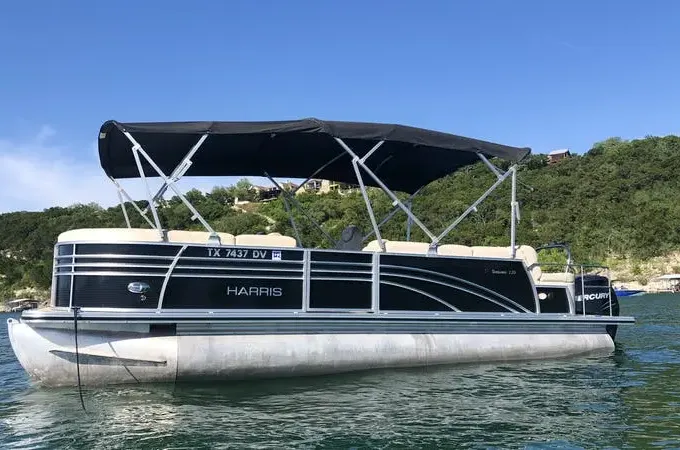 Best of 2023 Award Winner Harris Pontoon Boat Fridays from $120 per hour