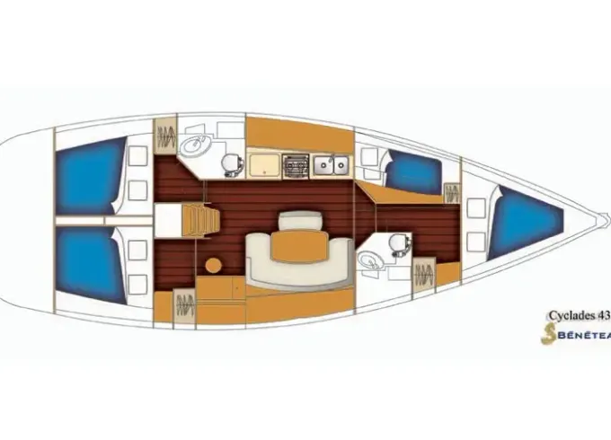 Bareboat Charter the Cyclades 43.4 Sailing Yacht in Trapani, Italy