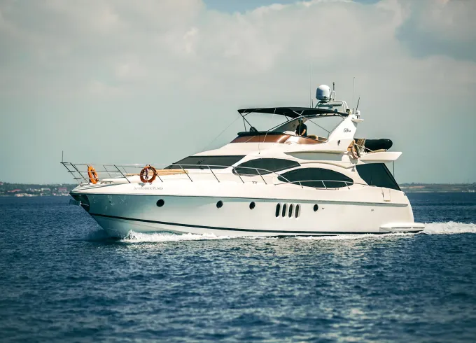 Pleasure Boat Trips in Limassol Area with Azimut 68 Flybridge Yacht