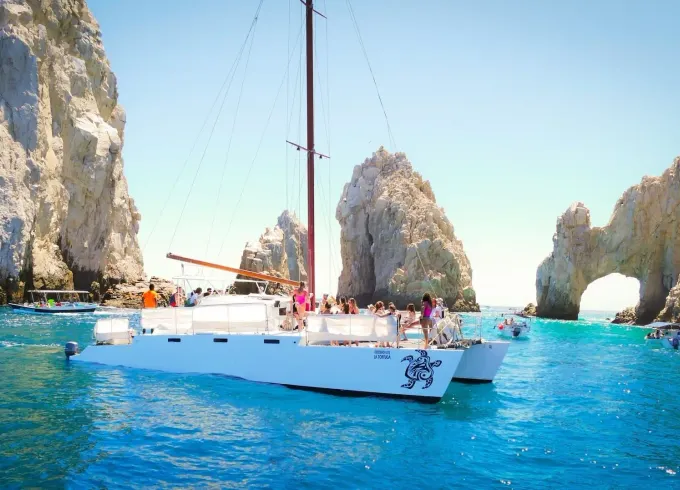 Los Cabos Private Catamaran Sunset Cruise with Snacks & Open Bar