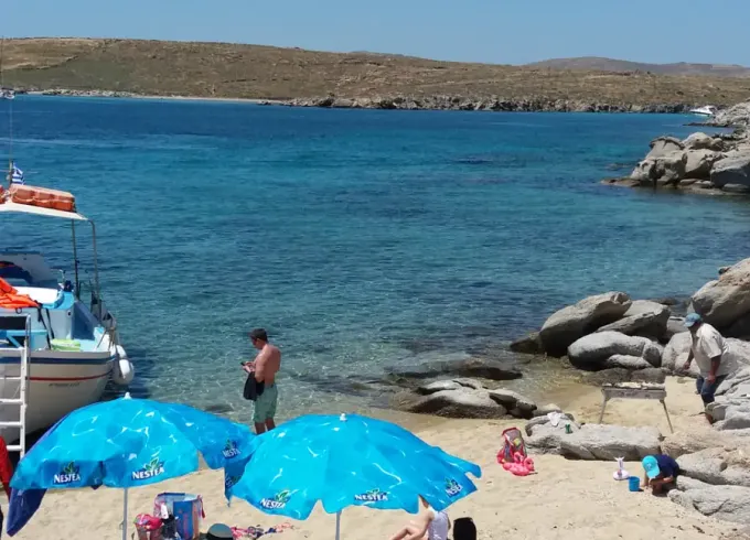 Custom Traditional Wooden Boat Tours to south coast and Tragonisi or Delos Rinia