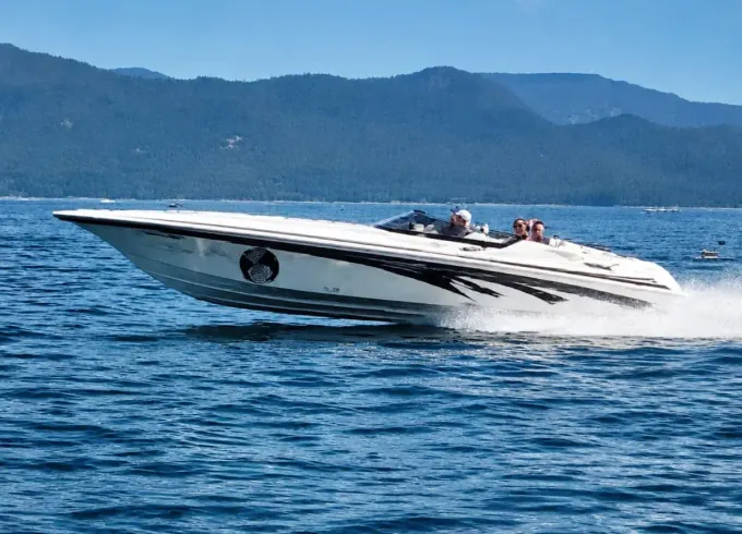 Lake Tahoe’s Ultimate Speed & Sunset Charter Experience aboard 32' Fountain Boat