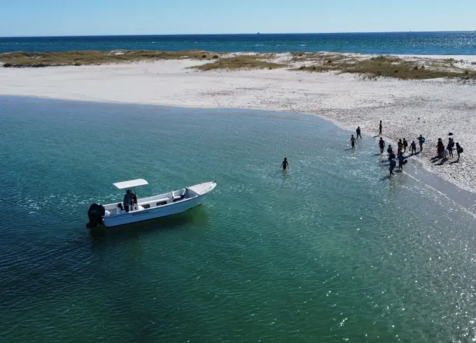 Transfer to Deserted Island with 23ft Silcar Boat