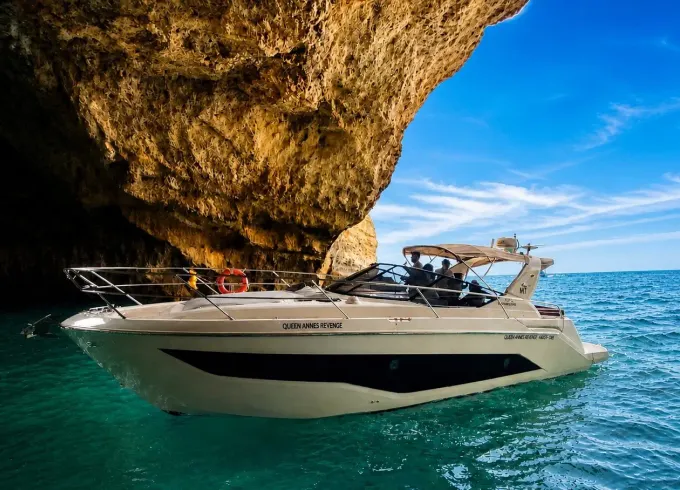 Private Full-Day Yacht Cruise to the Benagil Caves from Portimão On 38' Cranchi