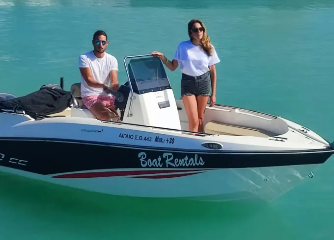 Compass 150cc Power Boat Rental in Vlichada, Greece