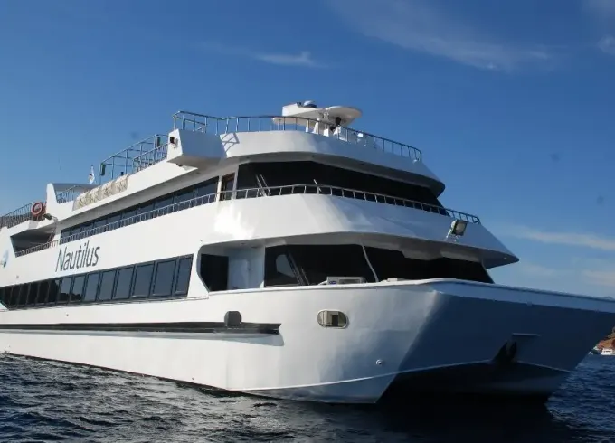 Catamaran with underwater viewing stations in Sharm el Sheikh, Egypt