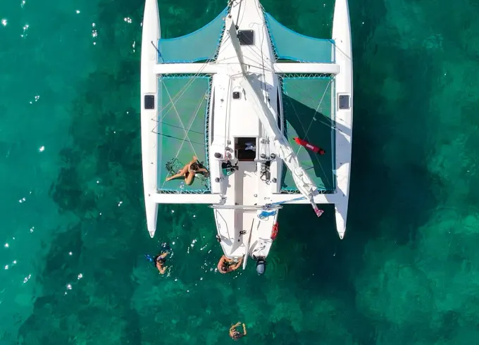 ONE OF A KIND, trimaran swimming & sailing charter experience in Waikiki