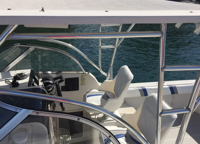 Private Boat to Soufriere to visit Waterfall and Volcanic Mud Bath 26’ Boat