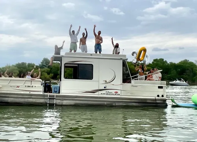 Cove Ready Party Barge on Lewisville Lake
